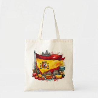 Bolso De Tela Bandera de España con famosos monumentos Tote Bag