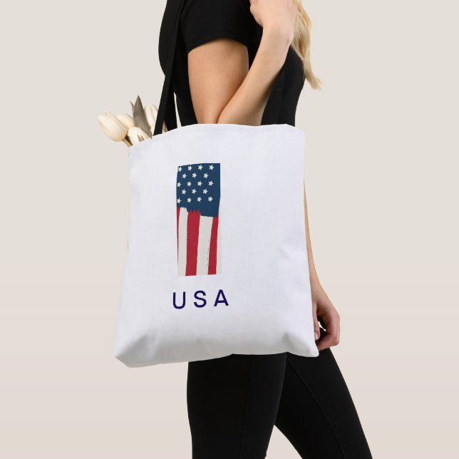 Bolso De Tela Bandera de Estados Unidos cargando Tote (Detalle)