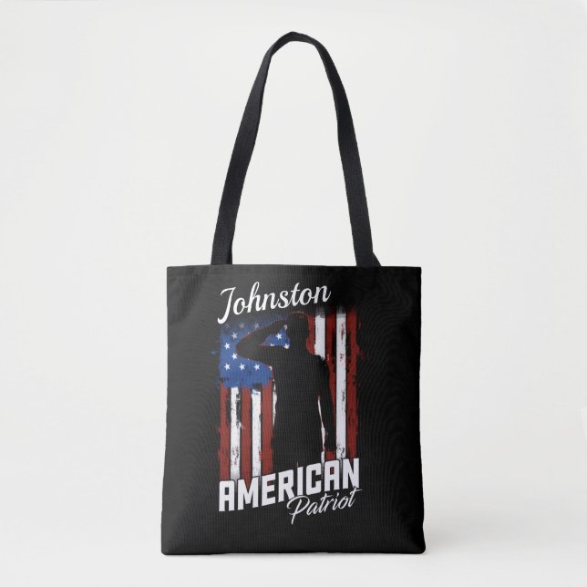 Bolso De Tela Bandera de Estados Unidos Patriota Norteamericano  (Anverso)