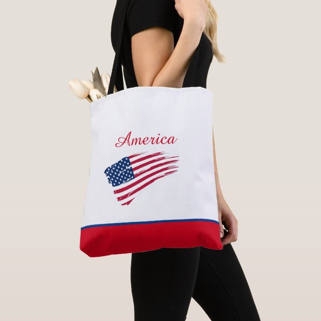 Bolso De Tela Bandera de Estados Unidos Tote Bag (Detalle)