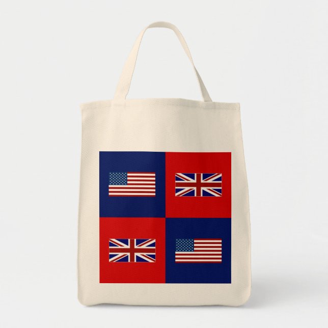 Bolso De Tela Bandera de Estados Unidos y patrón de bandera del  (Frente)