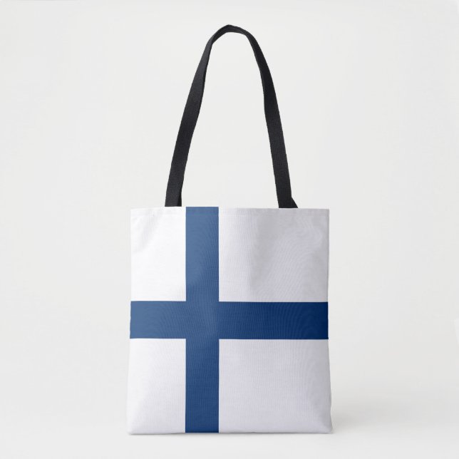 Bolso De Tela Bandera de Finlandia (Anverso)