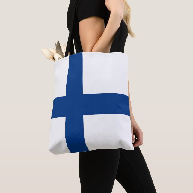 Bolso De Tela Bandera de Finlandia (Detalle)