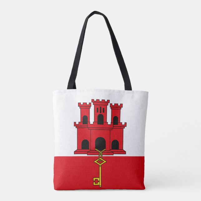 Bolso De Tela Bandera de Gibraltar (Reverso)