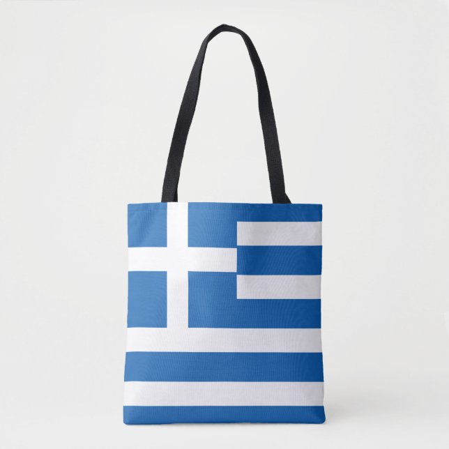 Bolso De Tela Bandera de Grecia (Anverso)