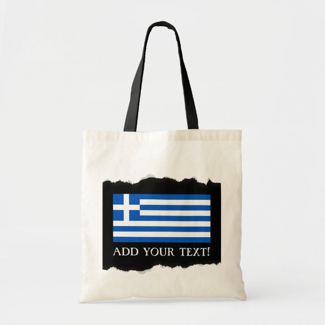 Bolso De Tela Bandera de Grecia (Frente)