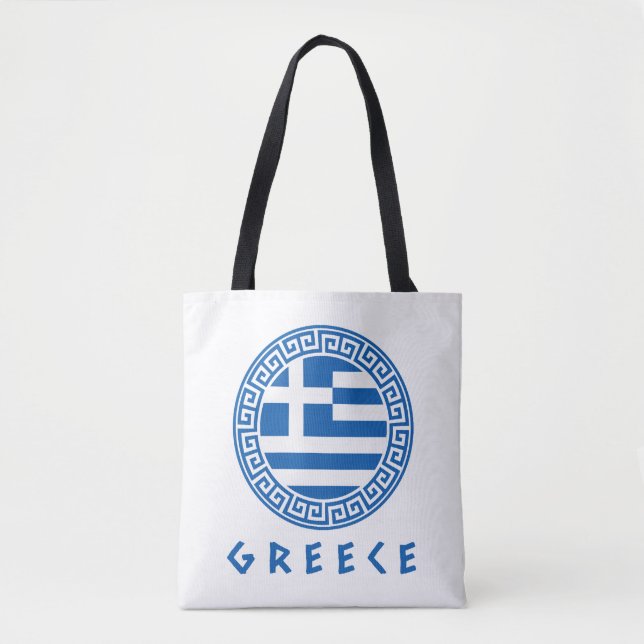 Bolso De Tela Bandera de Grecia (Anverso)