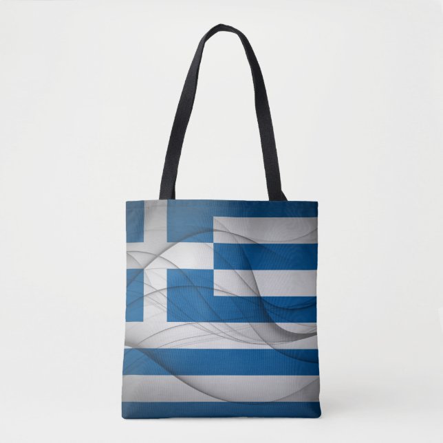 Bolso De Tela Bandera de Grecia (Anverso)