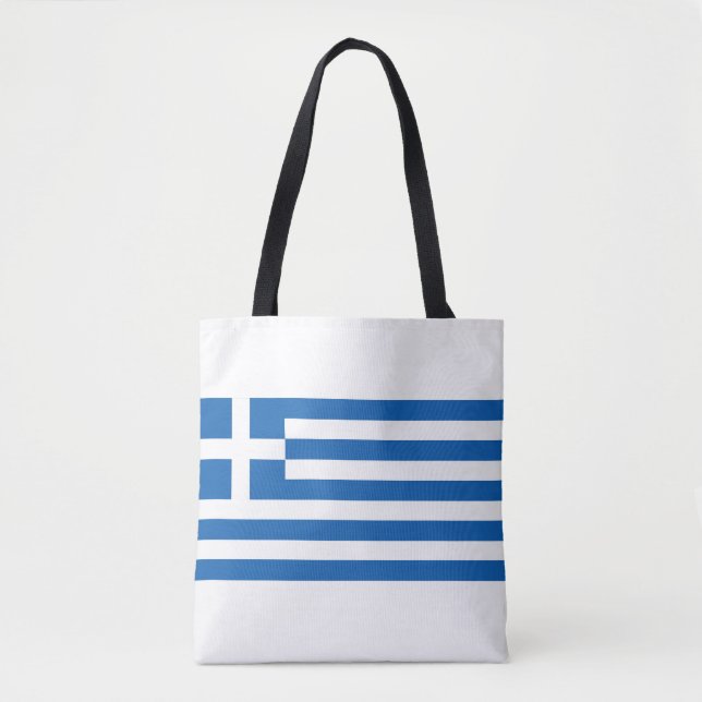 Bolso De Tela Bandera de Grecia (Anverso)