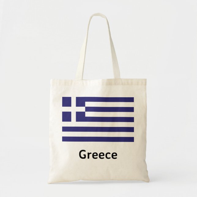 Bolso De Tela Bandera de Grecia (Frente)