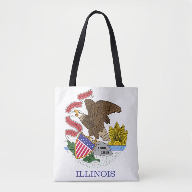 Bolso De Tela Bandera de Illinois (Anverso)