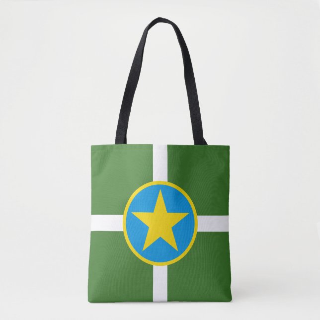 Bolso De Tela Bandera de Jackson, Mississippi Tote Bag (Anverso)