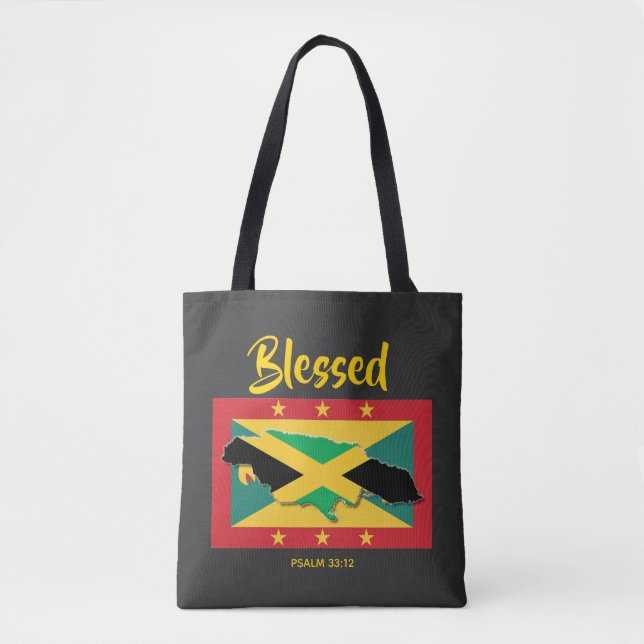 Bolso De Tela BANDERA DE JAMAICA GRENADA | Herencia dual | BENEF (Anverso)