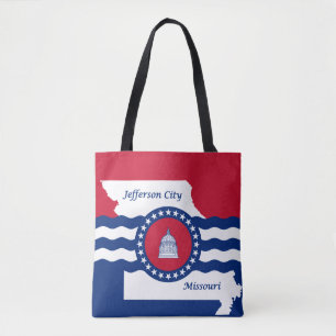 Bolso De Tela Bandera de Jefferson, Missouri Tote Bag