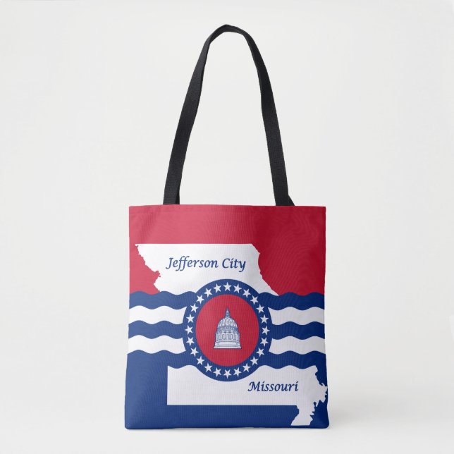 Bolso De Tela Bandera de Jefferson, Missouri Tote Bag (Anverso)