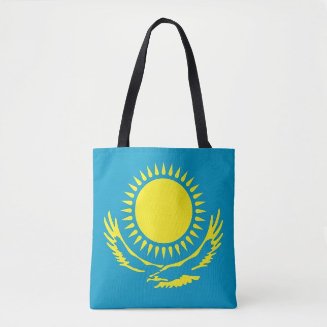 Bolso De Tela Bandera de Kazajistán (Anverso)