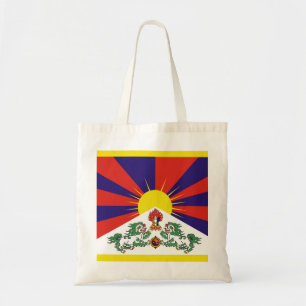 Bolso De Tela Bandera de la bandera del león de Tíbet o de la