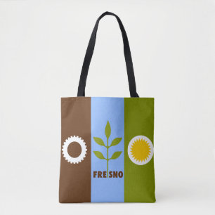 Bolso De Tela Bandera de la ciudad de Fresno, California Tote Ba