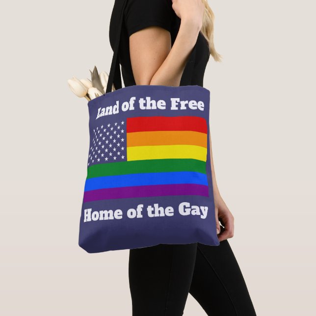 Bolso De Tela Bandera de la diversidad del orgullo LGBTQ en Esta (Detalle)