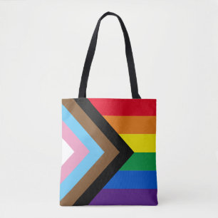 Bolso De Tela Bandera de la diversidad gay inclusiva arco iris L