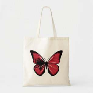 Bolso De Tela Bandera de la mariposa de Albania