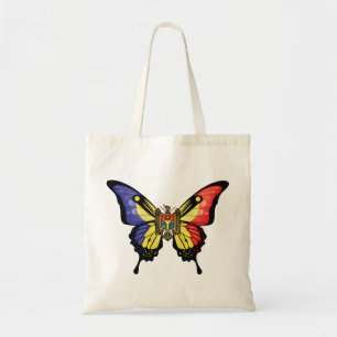 Bolso De Tela Bandera de la mariposa de cola torta de Moldavia
