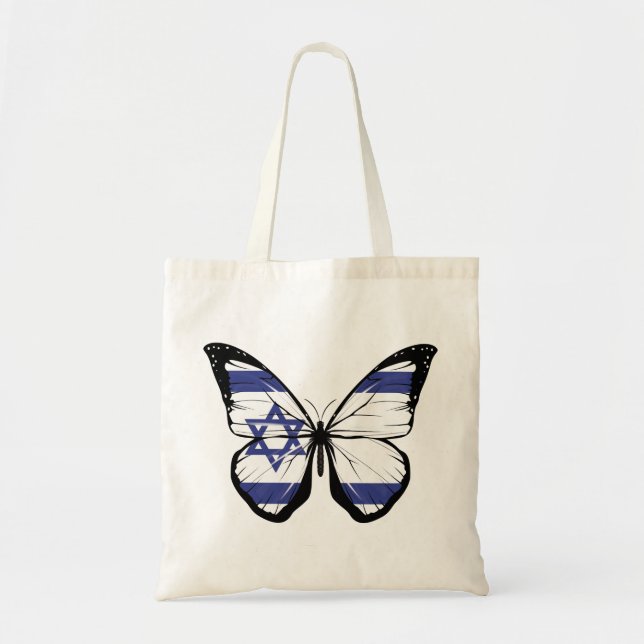 Bolso De Tela Bandera de la mariposa de Israel (Frente)