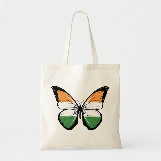 Bolso De Tela Bandera de la mariposa de la India (Frente)