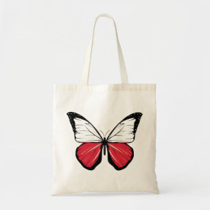 Bolso De Tela Bandera de la mariposa de Polonia