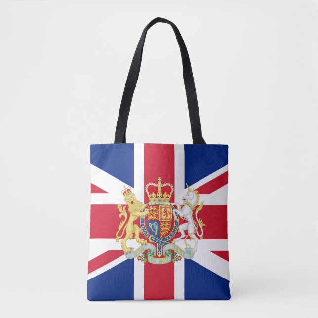 Bolso De Tela Bandera de la Unión Británica y Escudo Real  (Anverso)