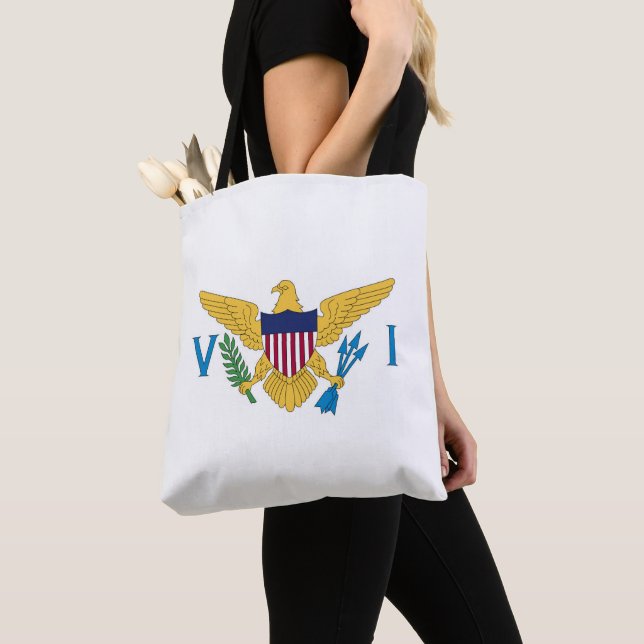 Bolso De Tela Bandera de las Islas Vírgenes de Estados Unidos (Detalle)