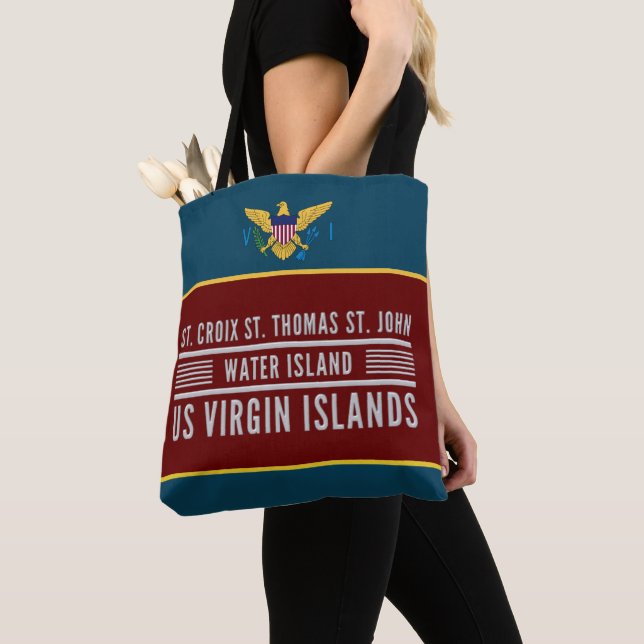 Bolso De Tela Bandera de las Islas Vírgenes de los Estados Unido (Detalle)
