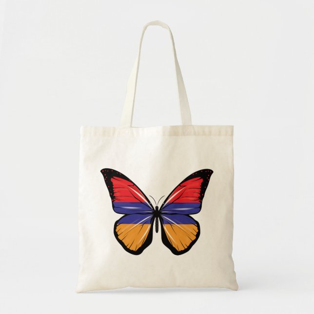 Bolso De Tela Bandera de las mariposas de Armenia (Frente)