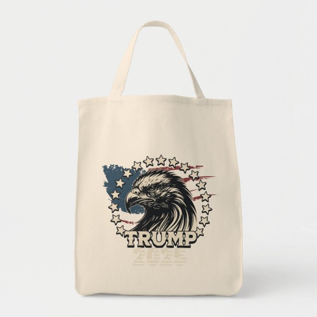 Bolso De Tela Bandera de los Estados Unidos. Presidente Donald T (Frente)