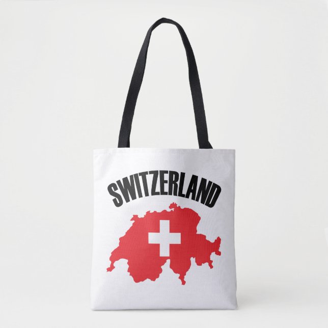 Bolso De Tela Bandera de mapa de Suiza (Anverso)