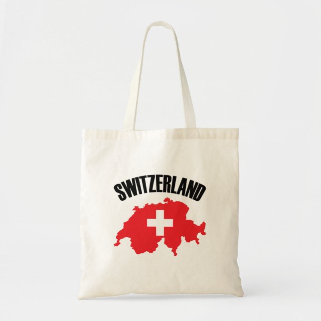 Bolso De Tela Bandera de mapa de Suiza (Frente)