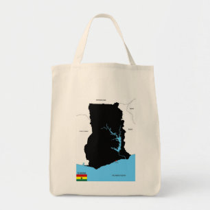 Bolso De Tela bandera de mapa del país de ghana