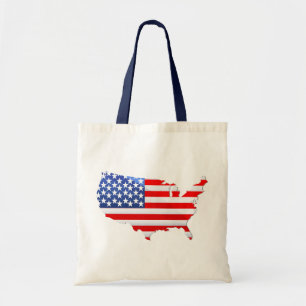 Bolso De Tela Bandera de mapa patriótico de Estados Unidos