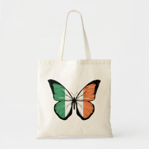 Bolso De Tela Bandera de Mariposa de Irlanda
