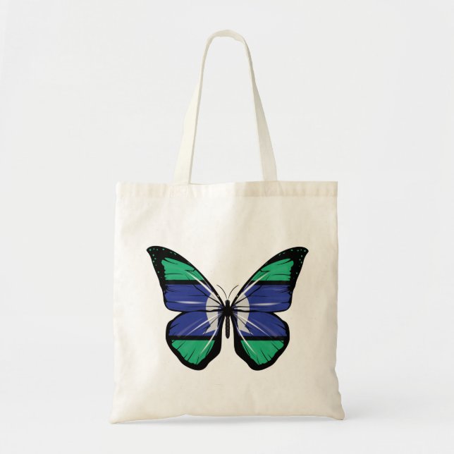 Bolso De Tela Bandera de mariposa de las islas del estrecho de T (Frente)