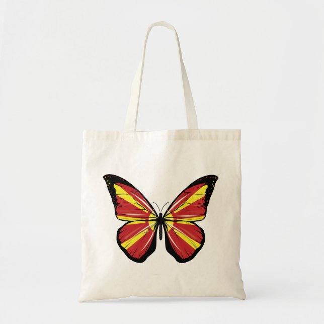 Bolso De Tela Bandera de mariposa de Macedonia (Frente)
