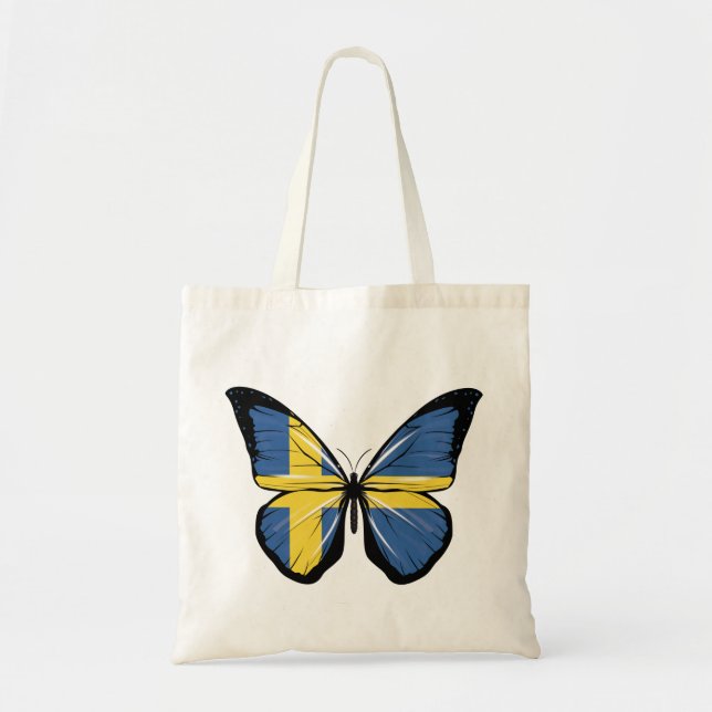 Bolso De Tela Bandera de mariposa de Suecia (Frente)