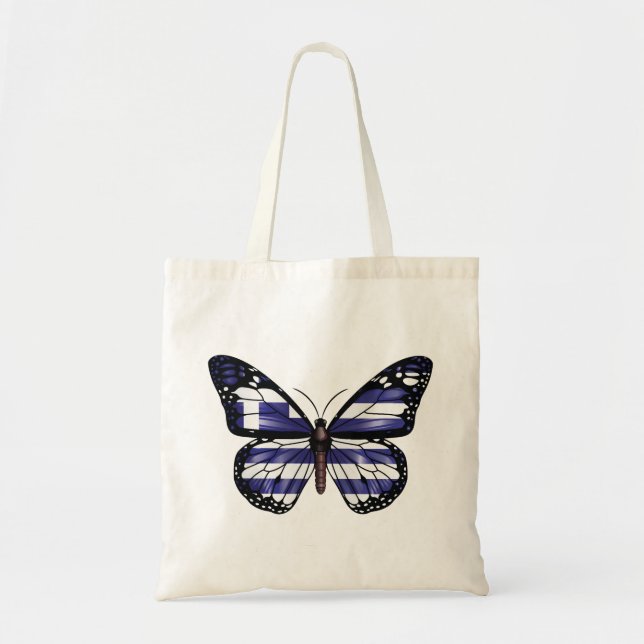 Bolso De Tela Bandera de mariposa monarca de Grecia (Frente)