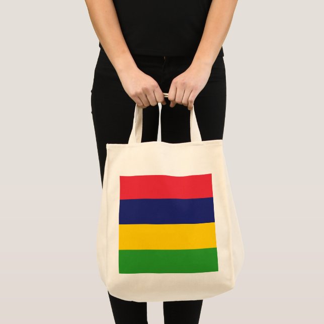 Bolso De Tela Bandera de Mauricio (Anverso (producto))