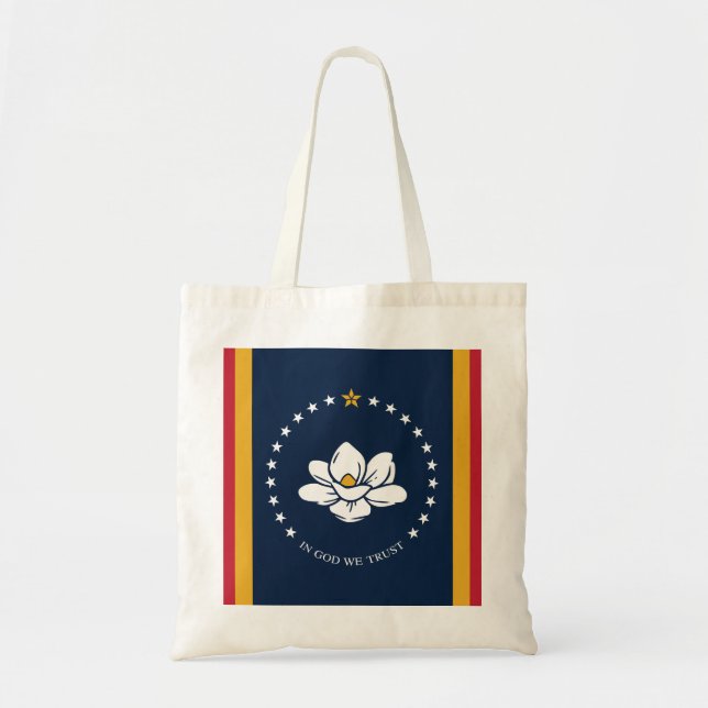 Bolso De Tela Bandera de Misisipi - Nueva Bandera de Magnolia (Frente)