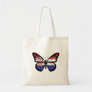 Bolso De Tela Bandera de monarca de mariposa de Croacia