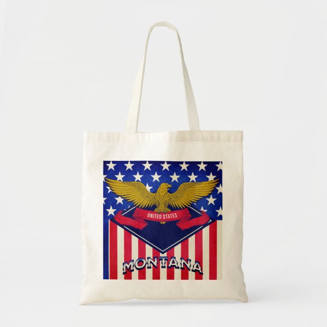 Bolso De Tela Bandera de Montana USA (Frente)
