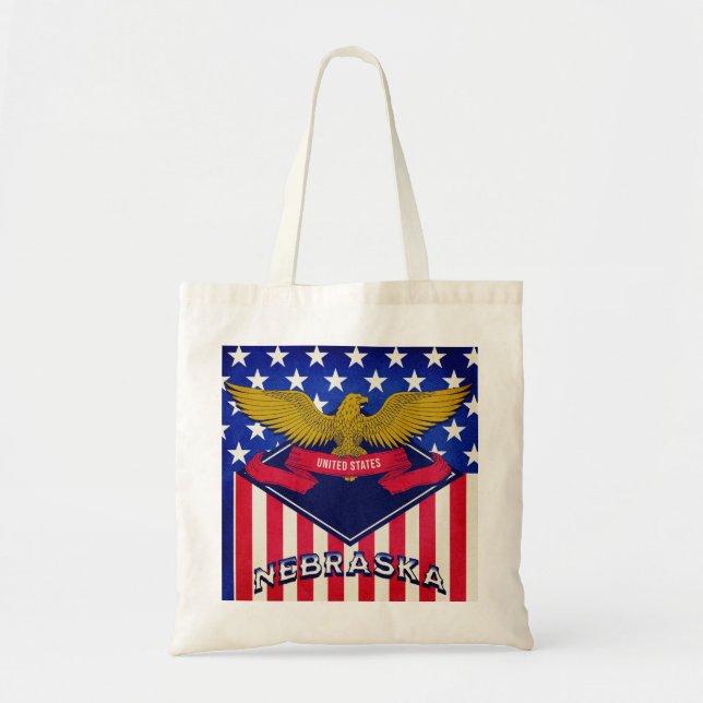 Bolso De Tela Bandera de Nebraska USA (Frente)