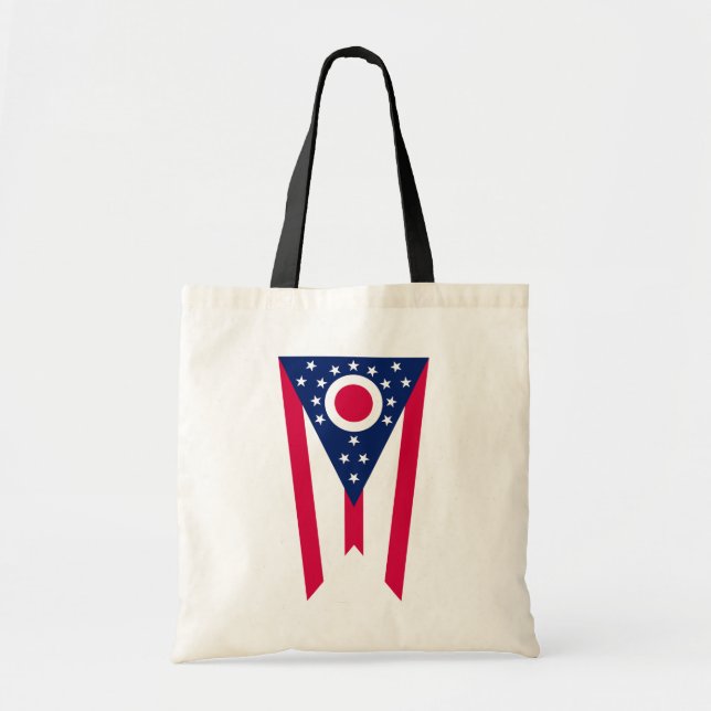 Bolso De Tela Bandera de Ohio: El cartel del estado de Buckeye (Frente)