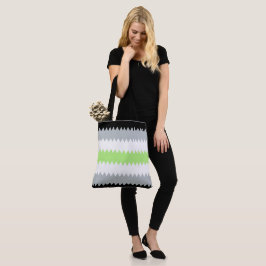 Bolso De Tela Bandera de Orgullo Agender Groovy Boho ZigZag Abst